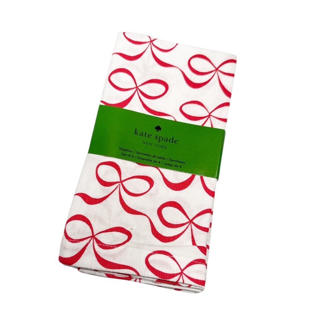 🎉HP🎉 NEW Kate Spade RED BOW Napkins Set/4